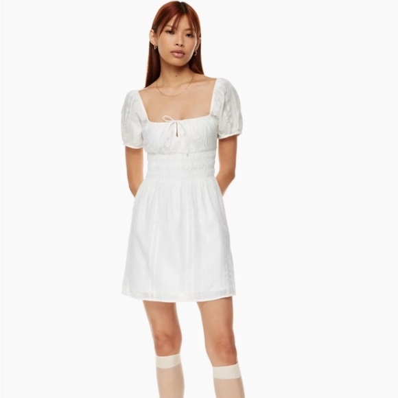 Aritzia Sunday Best Kay Cotton Dress White S - Picture 2 of 3